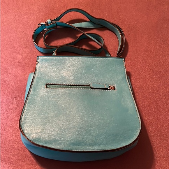 Denver Hayes Teal Blue Crossbody Bag with Adjustable Strap - Picture 2 of 11